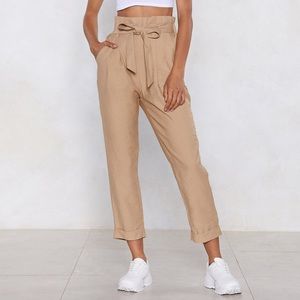 Nasty Gal Get In Linen Paperbag Pants SOLD OUT
